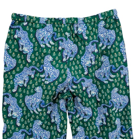 Printfresh Tiger Queen Cropped PJ Pants Womens Blue Jade Organic Cotton Size XL - Picture 5 of 12